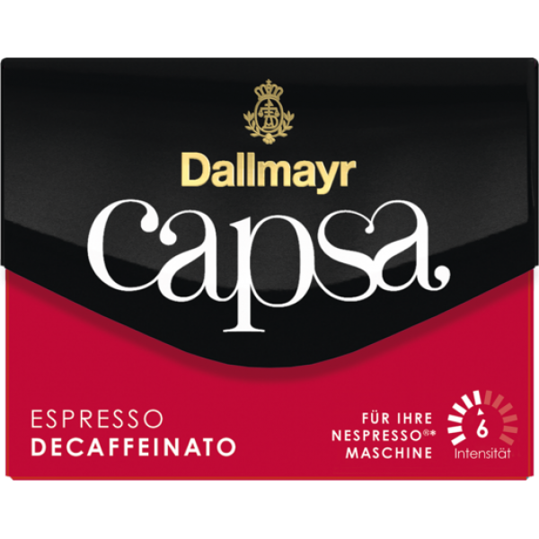 Кава в капсулах Dallmayr Capsa Espresso Decaffeinato, 10 капсул Nespresso
