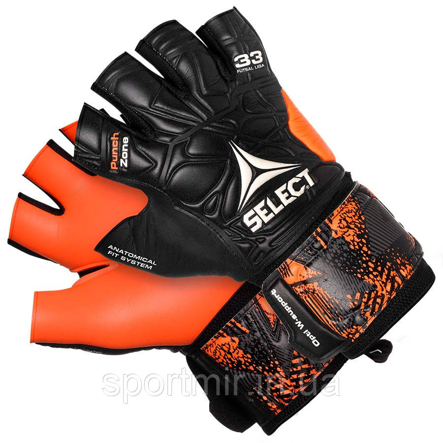 Рукавиці воротарські Select 33 Futsal Liga (201) чорн/оранж, фото 1