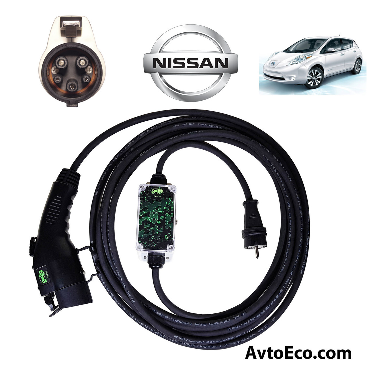 Зарядное устройство для электромобиля Nissan Leaf AutoEco J1772-16A - фото 1 - id-p638612218
