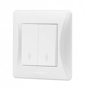VIDEX BINERA Вимикач білий 2кл прохідний VF-BNSW2P-W) (20/120)