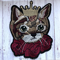 Нашивка "Кот в короне" 14х19 см