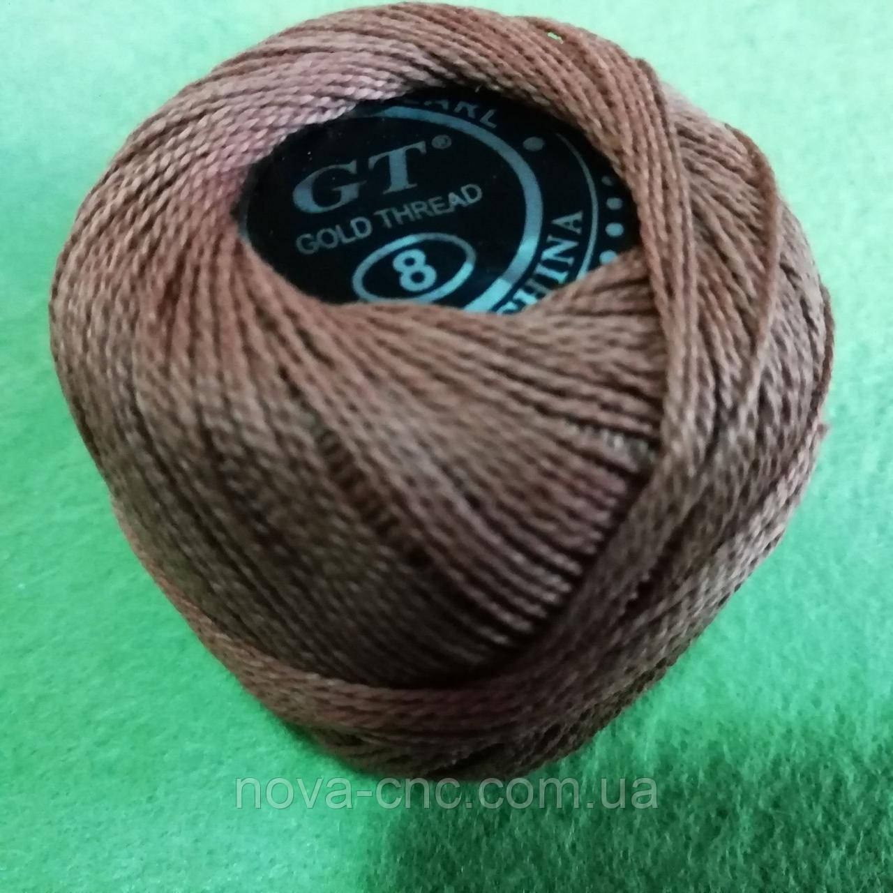 Бавовна Пряжа No8/10 грам коричневий 218
