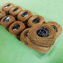 Бавовна Пряжа Ірис No8/10 грам темно-гірчичний 655