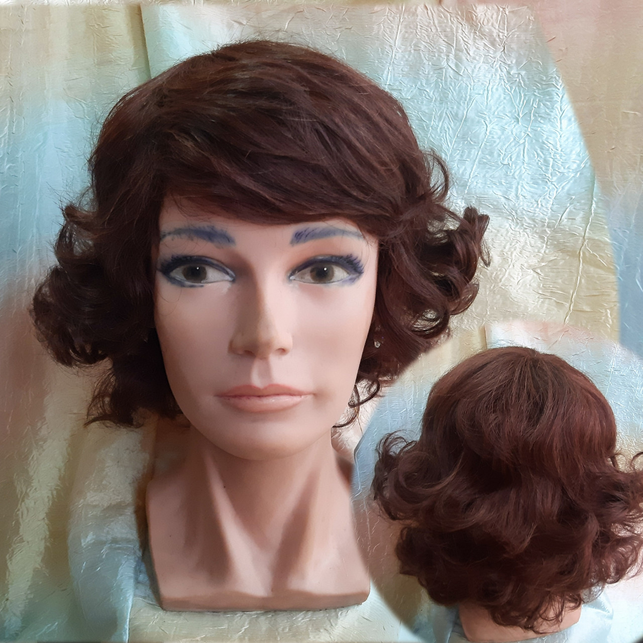 Перука з натурального волосся каскад кучерявий каштаново-мідний MONRO-33, фото 1