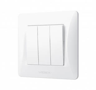 VIDEX BINERA Вимикач 3кл білий (VF-BNSW3-W) (20/120)