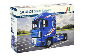 DAF XF-105 "SPACE AMERICA". Збірна модель вантажного тягача в масштабі 1/24. ITALERI 3933