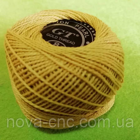 Бавовна Пряжа Ірис No8/ 10 грамів гірчичний 653, фото 1