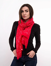 Тонкий шарф Fashion Мері з віскози 180*80 см горох червоний, фото 2