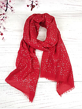 Тонкий шарф Fashion Мері з віскози 180*80 см горох червоний