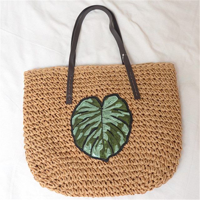 Сумка жіноча пляжна містка з підкладкою крафтовий, з аплікацією, бежева