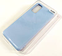 Чохол для Samsung Galaxy S20 G980 матовий Silicone Case Full Cover Macarons Color Блакитний