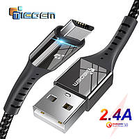 Кабель Tiegem 2.4A USB - Micro USB 1 метр DP54332 Черный