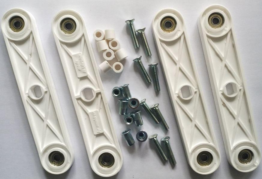 Комплект із 4 маятників пластиковий — механізм гойдання люльки для новонародженого (Білий)