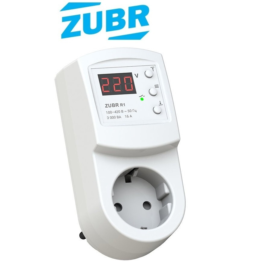 Побутове реле напруги в розетку ZUBR R1 (R116y) (DS Electronics, Україна)