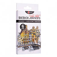 Набір маркерів «SANTI sketch» «Urban Scetch», 6 шт./пач. 390548