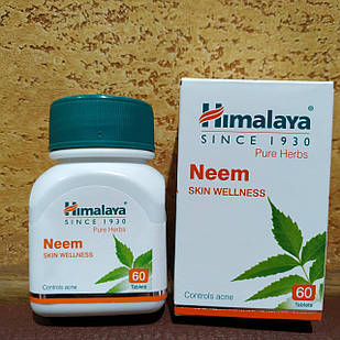 Neem Himalaya 60 табл Ним Хималая Індія очищення організму, кров, печінка, імунітет, алергії, шкіра, гельмінт