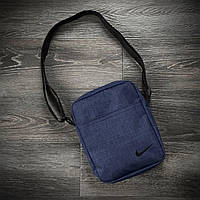 Барсетка мужская Nike Найк темно-синяя сумка через плечо спортивная
