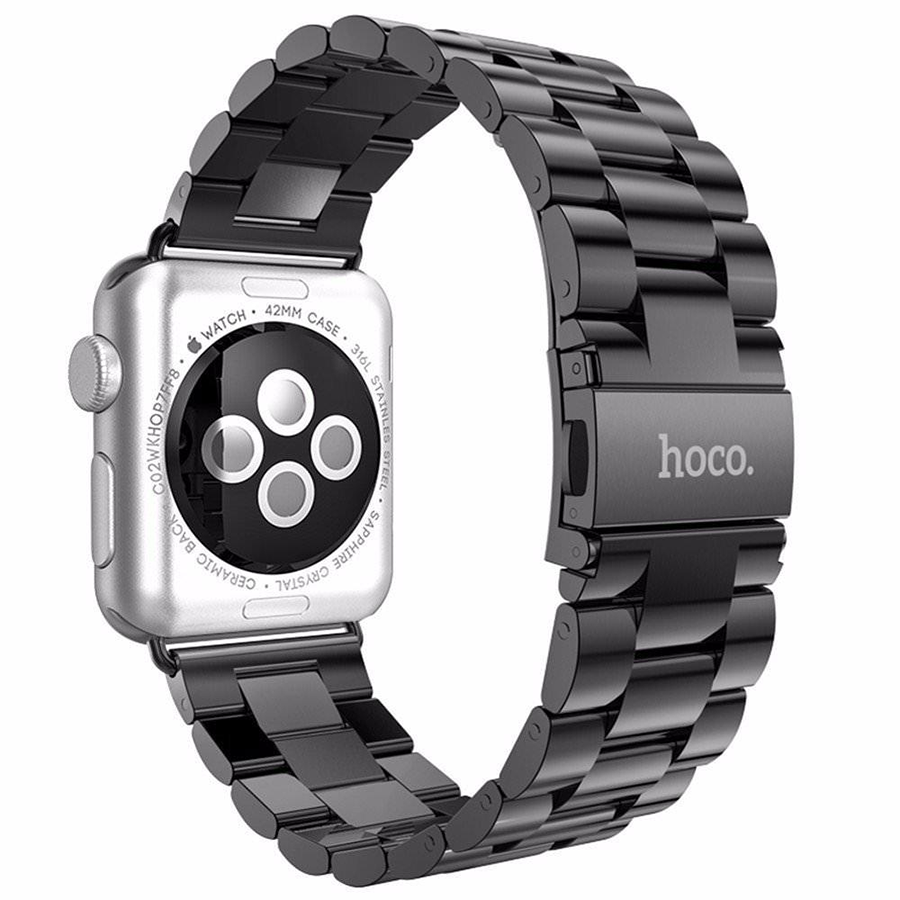 Металевий ремінець для Apple Watch 1/2/3/4 HOCO Grand Steel WB03 |38/40mm|. Black