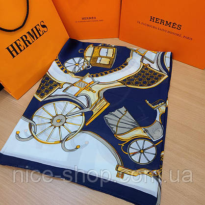Палантин шовковий у стилі Hermes, фото 5