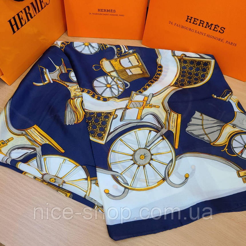 Палантин шовковий у стилі Hermes, фото 1