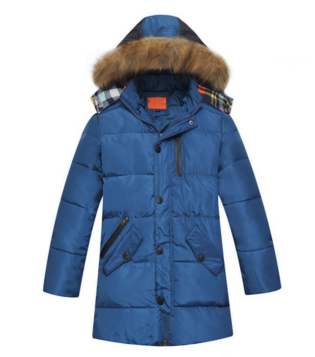 Пуховик дитячий куртка зимова подовжена на хлопчика 160, фото 1