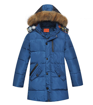 Пуховик дитячий куртка зимова подовжена на хлопчика 160