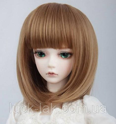 Перука для ляльки 1/3 BJD, на обхват голови 23-24 см каре, русявий колір волосся, фото 1