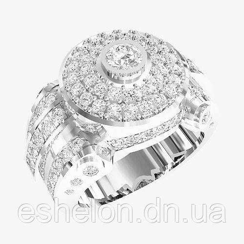 Кільце чоловіче срібне Diamond light