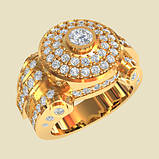 Кільце чоловіче срібне Diamond light, фото 3