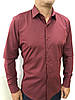 Сорочка чоловіча з довгим рукавом, бордова., фото 2