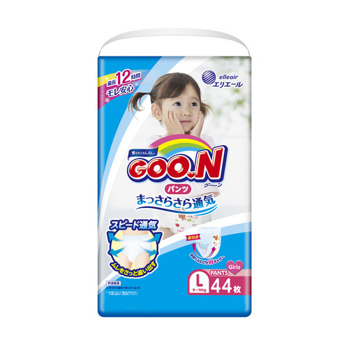 Японські підгузки-трусики для дівчаток GOO.N 9-14кг Розмір L 44шт (843096)