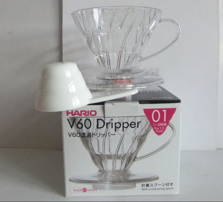 Пуровер Hario V60 01 прозрачный пластиковый для заваривания кофе на 1-2 чашки - фото 3 - id-p172681016