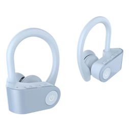 Бездротові навушники вакуумні з мікрофоном гарнітура для спорту для бігу Bluetooth TWS-03 Блакитний
