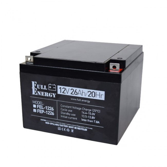 Акумулятор 12В 26 А·год для ДБЖ Full Energy FEP-1226, фото 1