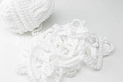 Тасьма з мініпомпонами білого кольору 5 мм No пм-8