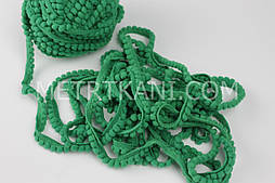 Тасьма з мініпомпонами зеленого кольору 5 мм No пм-11