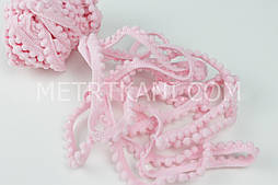 Тасьма з мініпомпонами світло-рожевого кольору 5 мм No пм-14