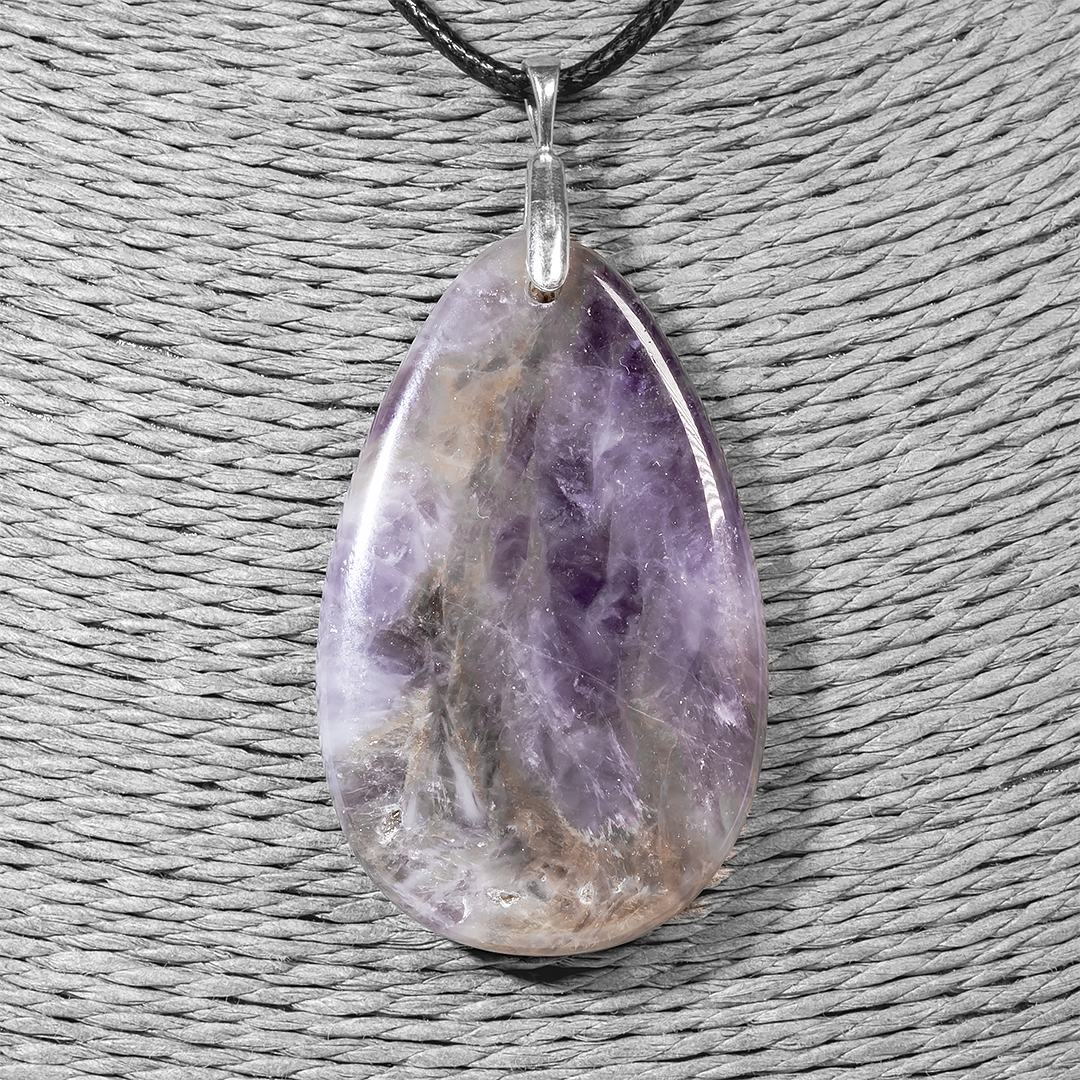 Кулон з аметистом, срібло, 50*30 мм, 1395КЛА