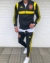 Чоловічий спортивний костюм ADIDAS FC ARSENAL чернор-жовтий (репліка)