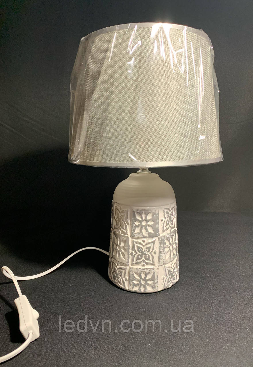 Настольная лампа с абажуром серая - фото 3 - id-p1249066075