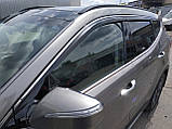 Вітровики з хром смугою, дефлектори вікон Hyundai Santa Fe 2012-2017 (D954) Auto Clover, фото 2