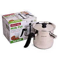 Молоковарка Kamille 1 л зі свистком подвійні стінки нержавіюча сталь