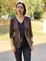 Стильный женский пиджак, шоколадного цвета, арт 18