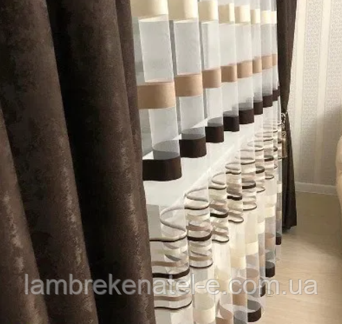 Готові штори і тюль в зал, в спальню, на 3 метровий карниз, фото 1