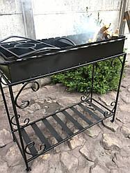 Мангал із дровницею на 15 шампурів 4 мм