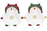 Керамическое рождественская пиала "Снеговик" новогодняя посуда 500 мл, набор 2 шт