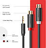 Перехідник-розгалужувач Ugreen 3.5 mm M / 2RCA F 20CM (AV124), фото 4