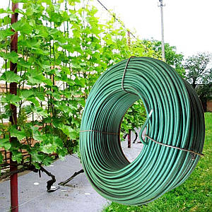 Дріт у ПВХ оболонці 1.6/2.5 мм 100 м для виноградників . Служить до 50 років.