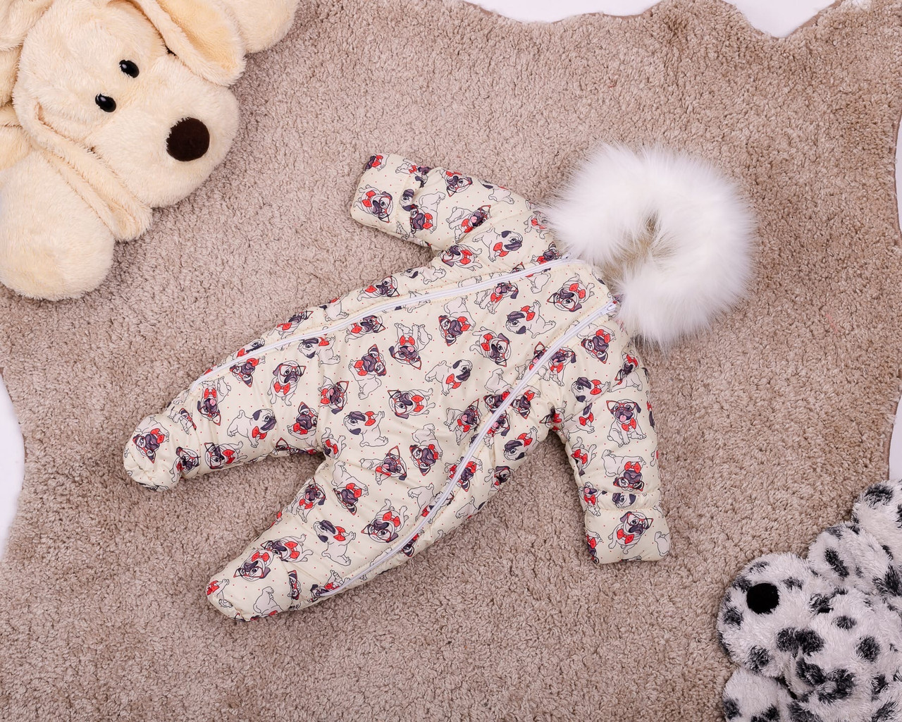 Дитячий зимовий комбінезон для новонародженого — теплий комбінезон для діток від 0 до 6 міс