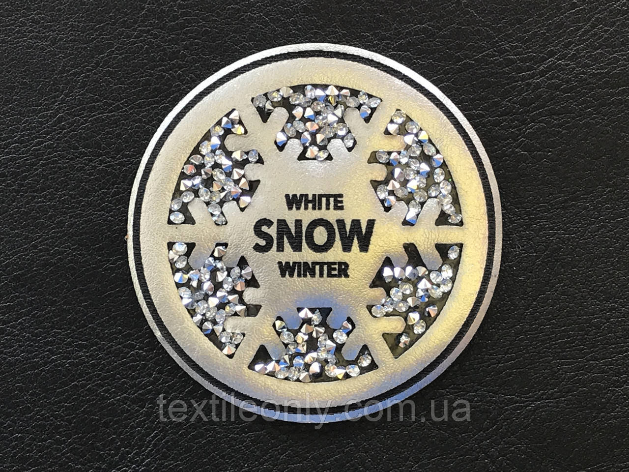 Нашивка White Snow Winter з камінням 60 мм